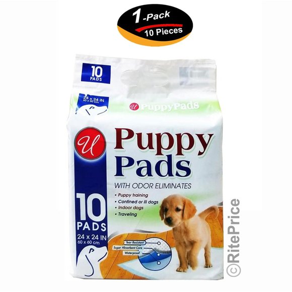 10 PCS (1 Pack) PUPPY PADS PET TRAINING PADS 23.5" x 23.5" With Odor Eliminates - Picture 1 of 7